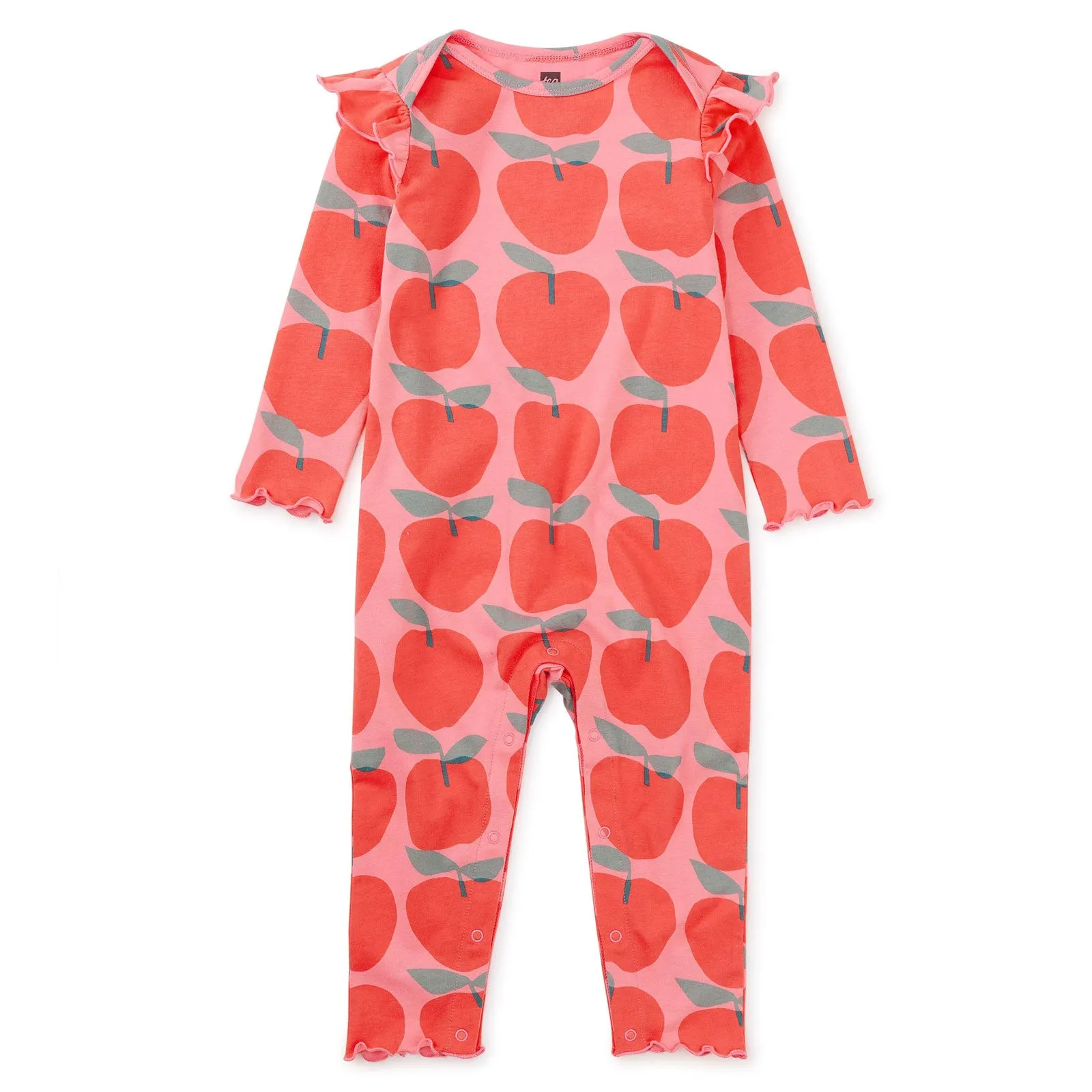 Ruffle Shoulder Baby Romper - Normandy Apples