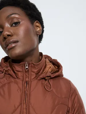 Rust Lightweight Quilted Hooded Jacket | Women | George at ASDA