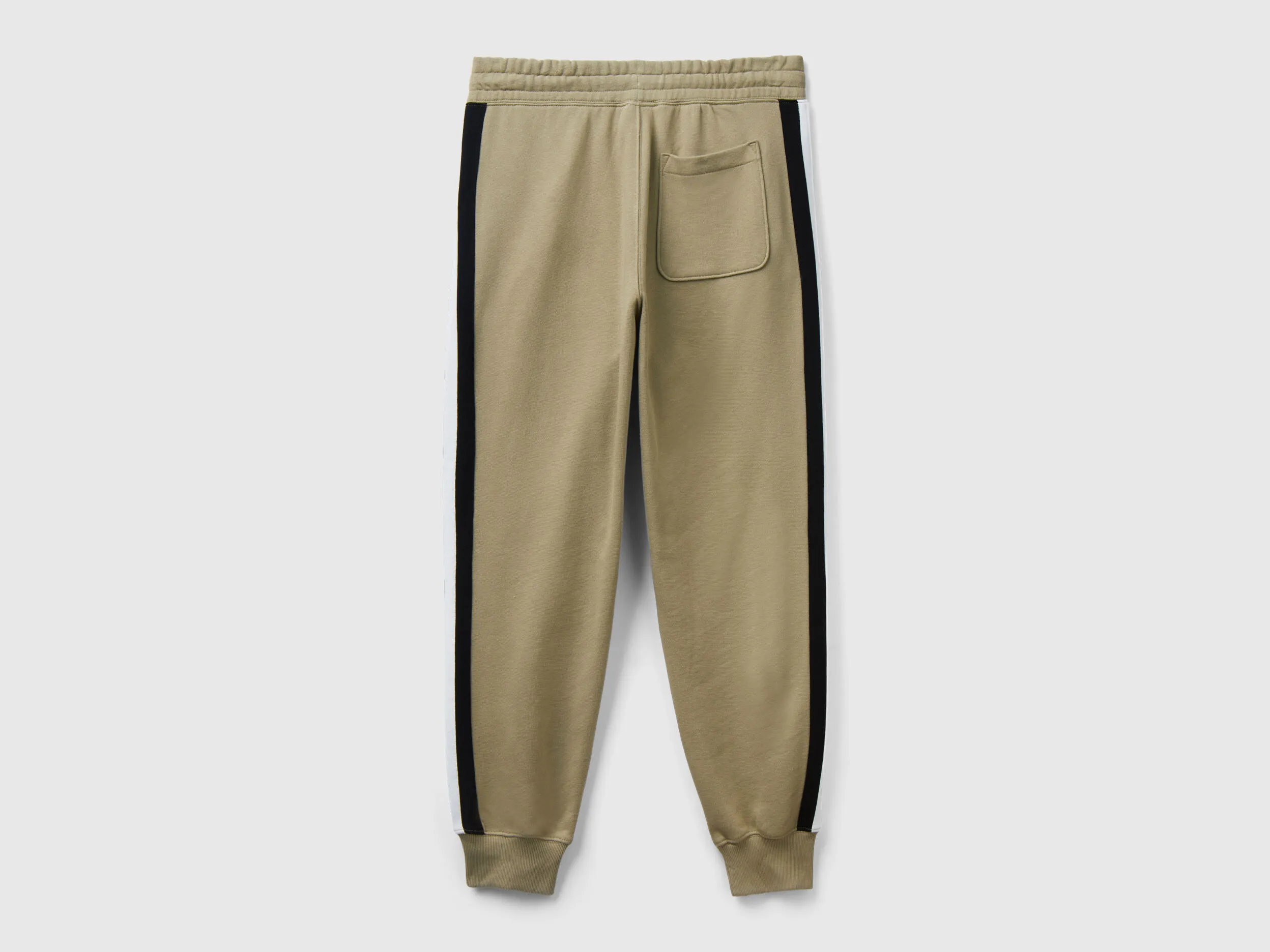 Sage green joggers with stripes - Light Green | Benetton