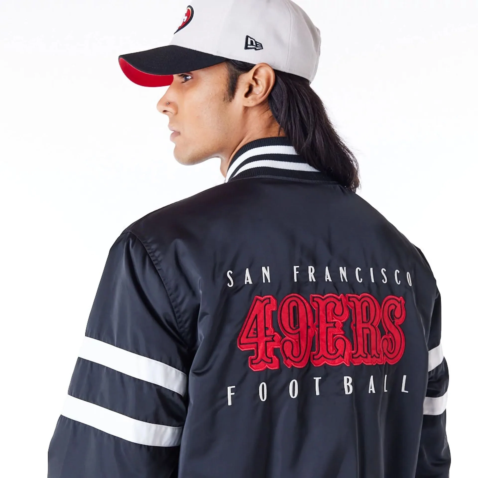 San Francisco 49ers NFL Satin Black Bomber Jacket