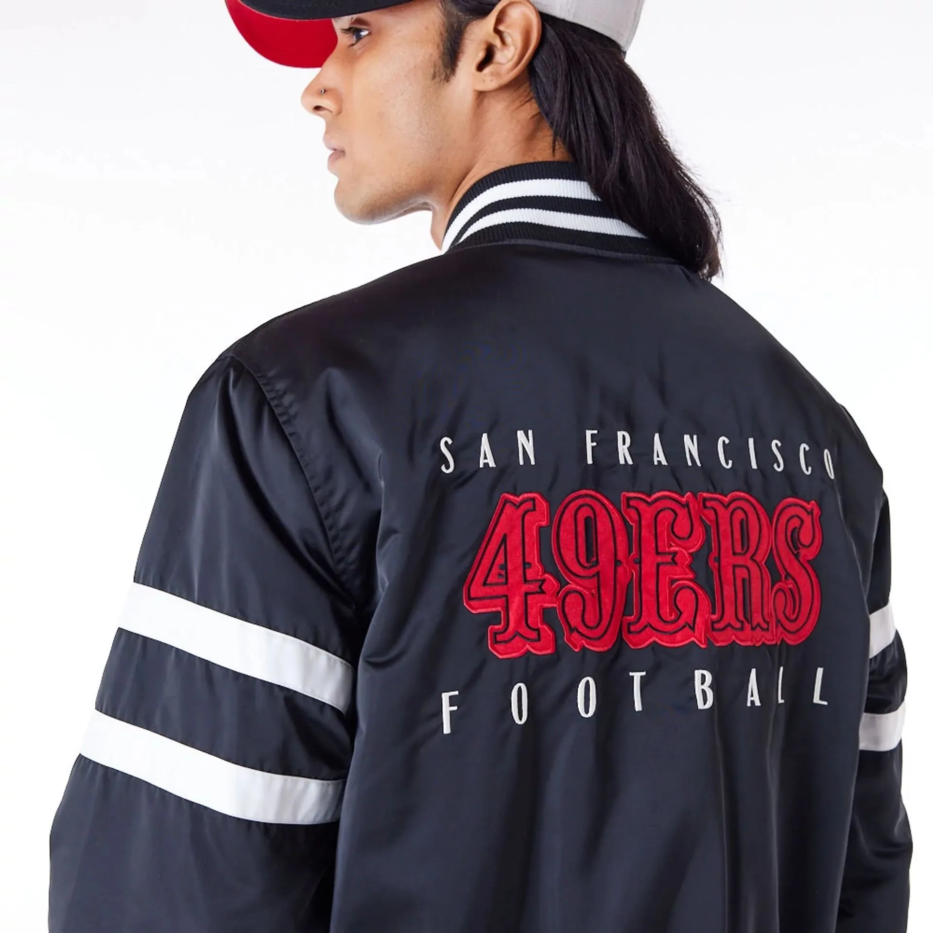 San Francisco 49ers NFL Satin Black Bomber Jacket