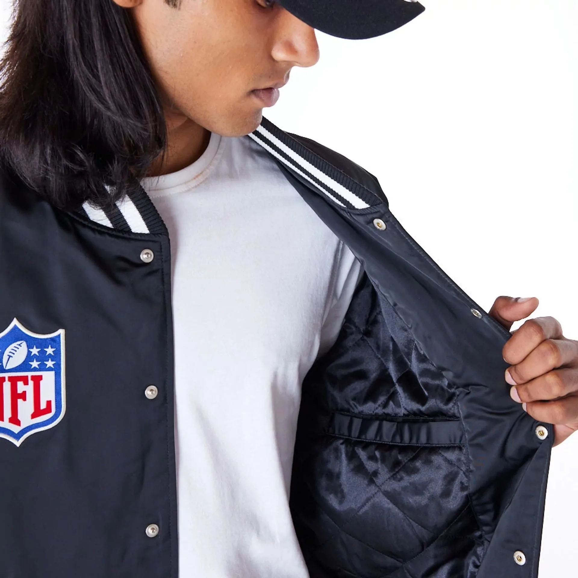 San Francisco 49ers NFL Satin Black Bomber Jacket