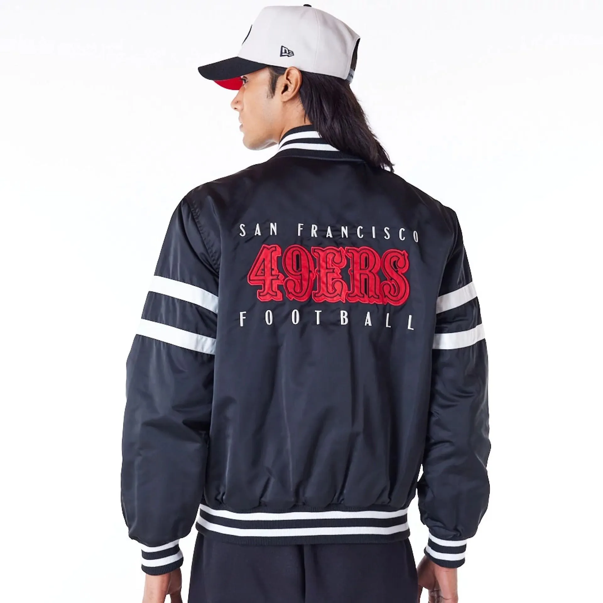 San Francisco 49ers NFL Satin Black Bomber Jacket