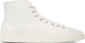 Santoni White Embossed High-Top Sneakers