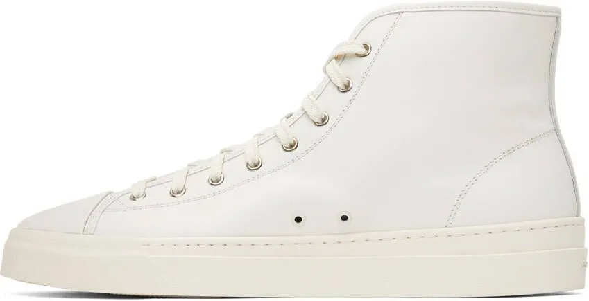 Santoni White Embossed High-Top Sneakers