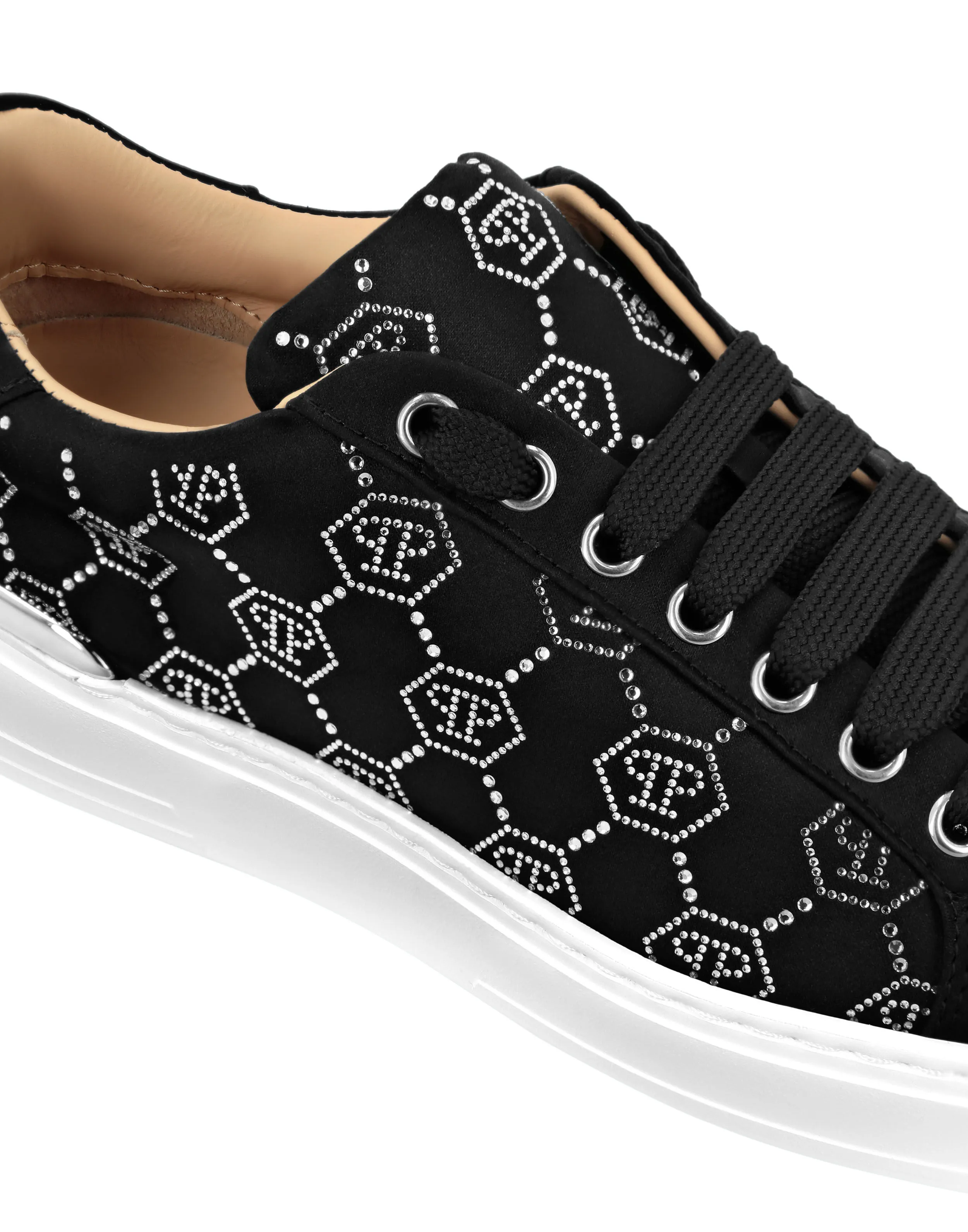 Satin Lo-Top Sneakers Strass Monogram