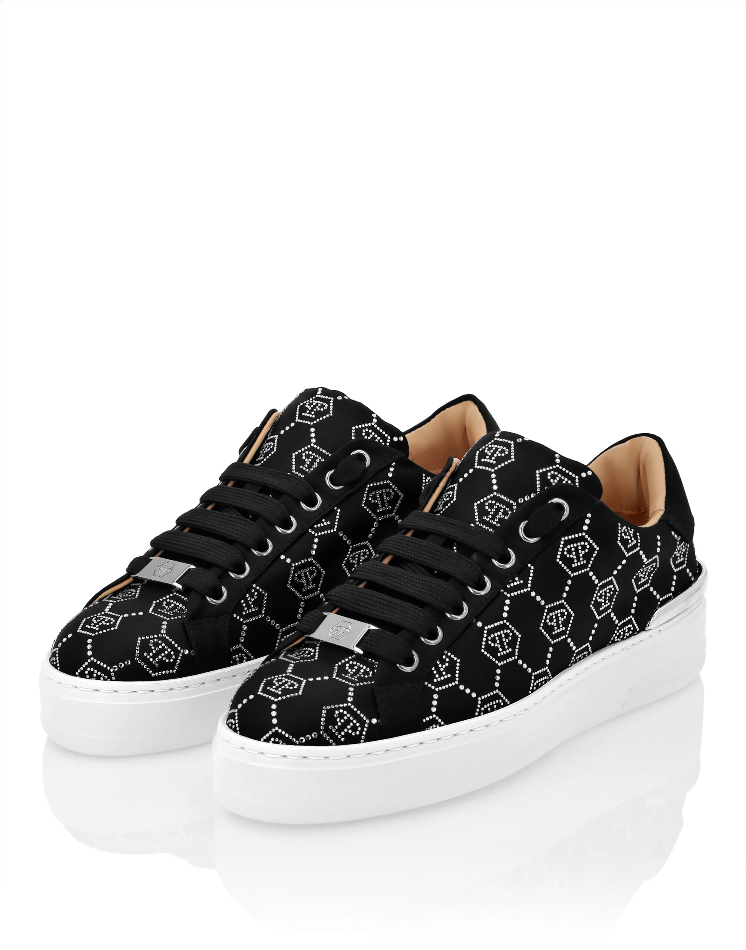 Satin Lo-Top Sneakers Strass Monogram