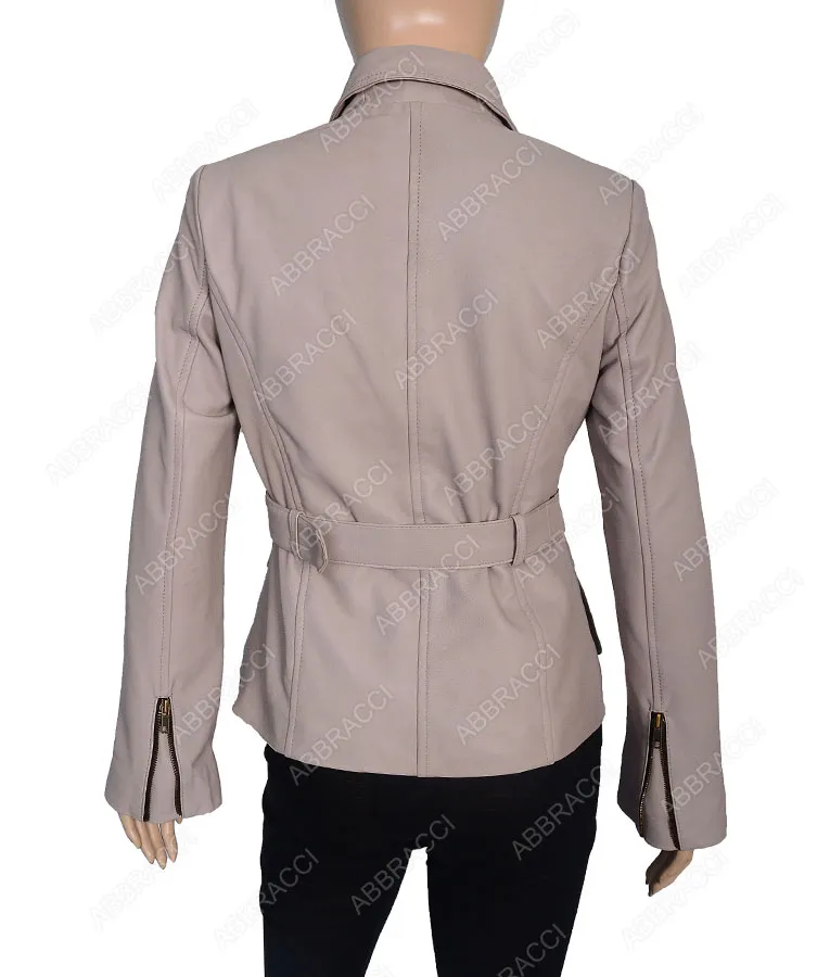 Shop Women's Four Pockets Stone Leather Jacket