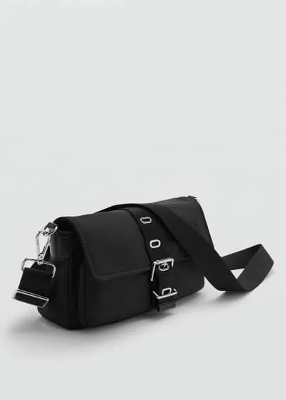 Shoulder bag with buckle black - Woman - One size - MANGO