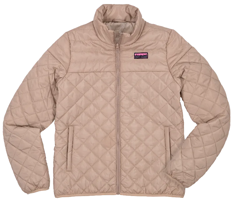 Simply Southern Tan Warm Full Zip Puff Jacket