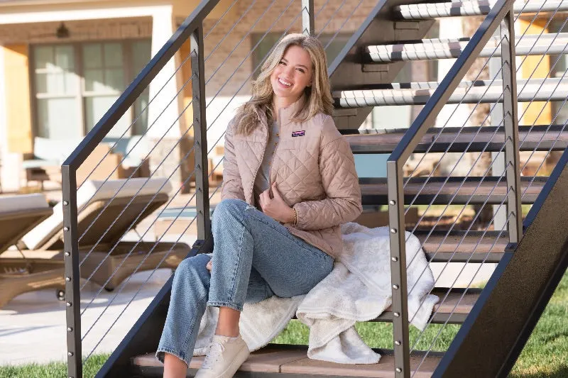 Simply Southern Tan Warm Full Zip Puff Jacket