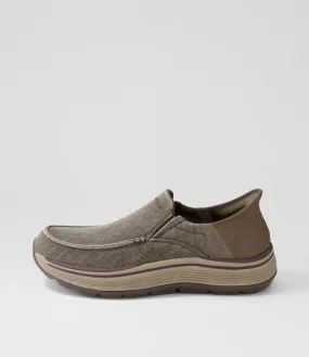 SKECHERS Remaxed Fenick Brown Canvas Sneakers