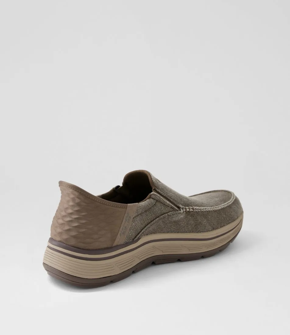 SKECHERS Remaxed Fenick Brown Canvas Sneakers