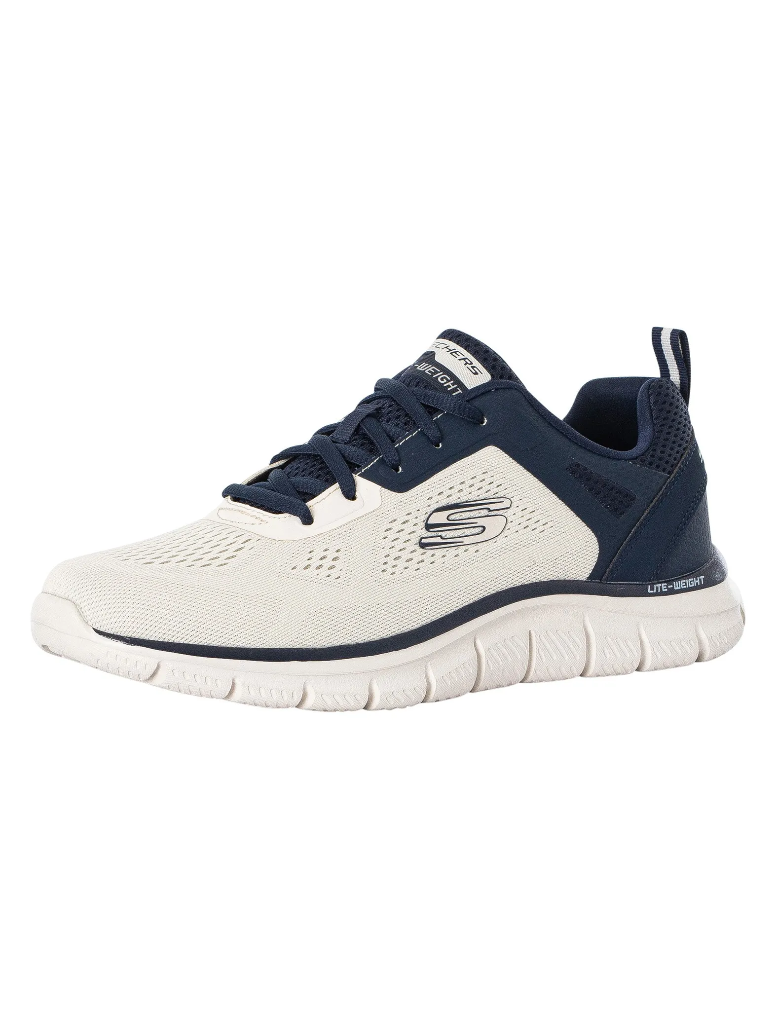 Skechers Track Broader Trainers - Off White/Navy