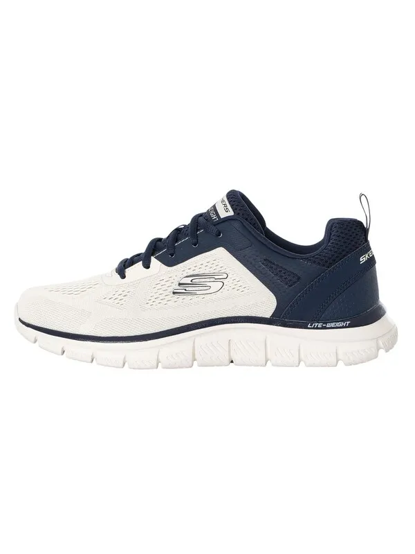 Skechers Track Broader Trainers - Off White/Navy