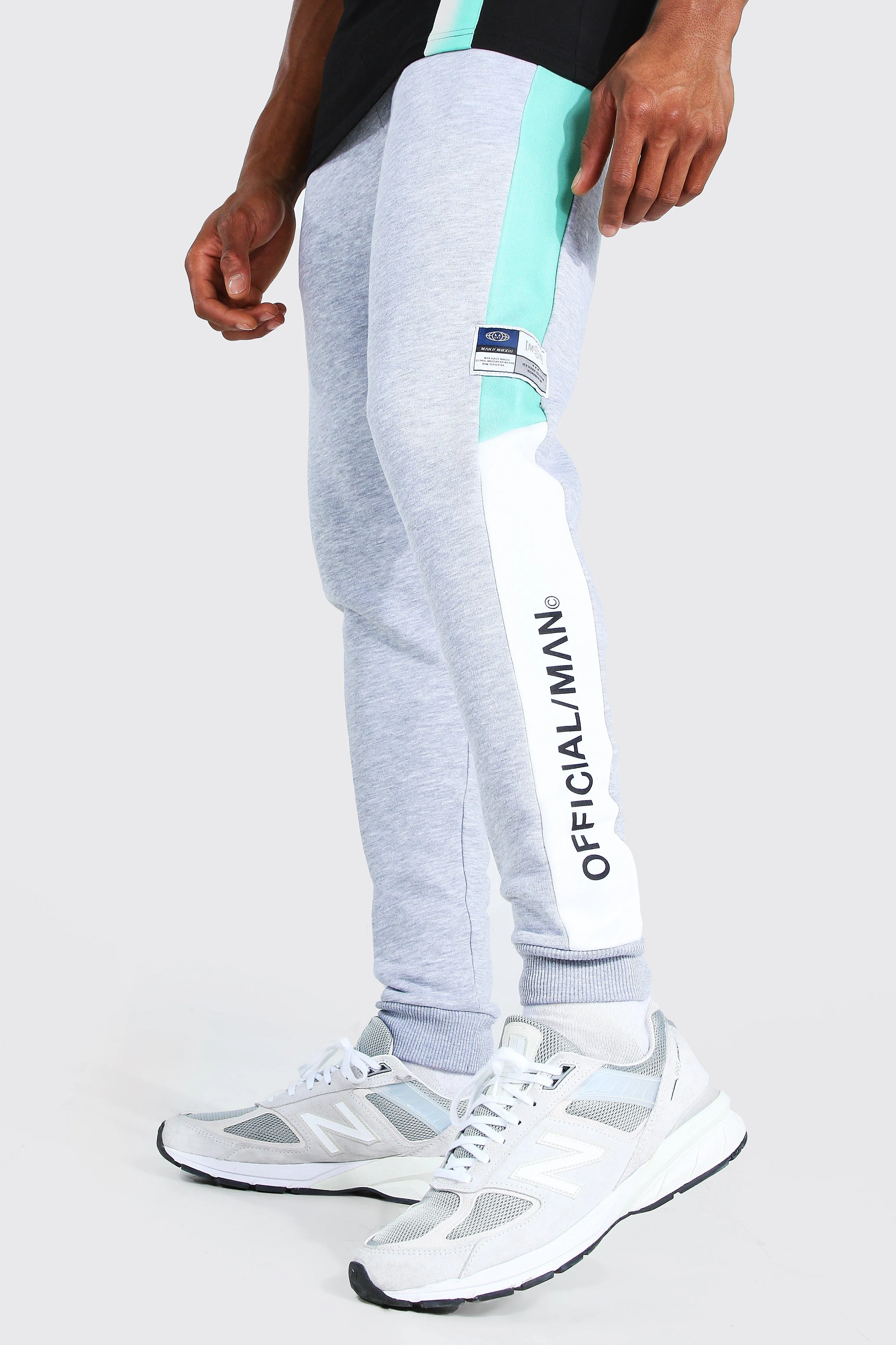 Skinny Official Man Colour Block Joggers | boohooMAN UK