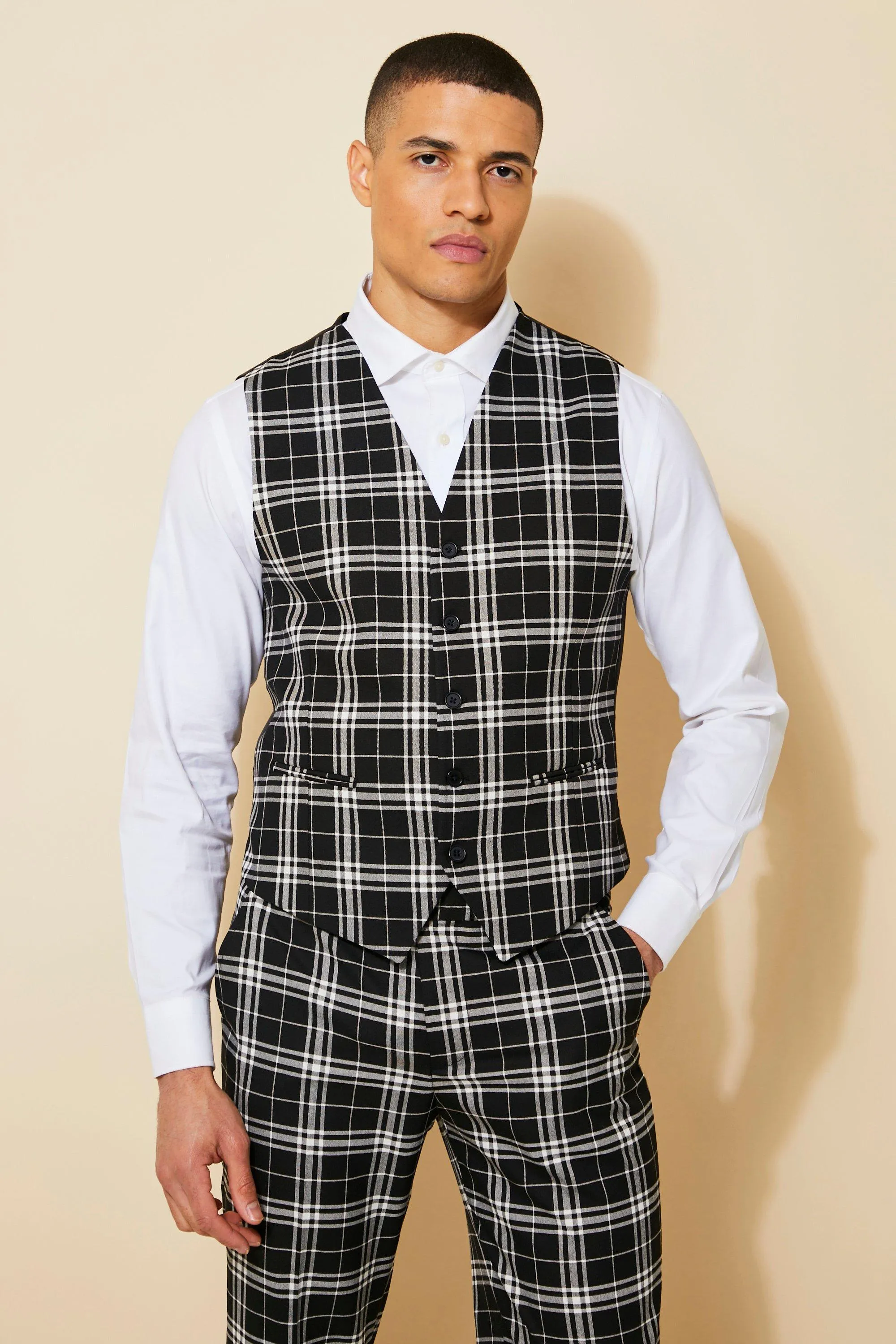 Slim Check Waistcoat