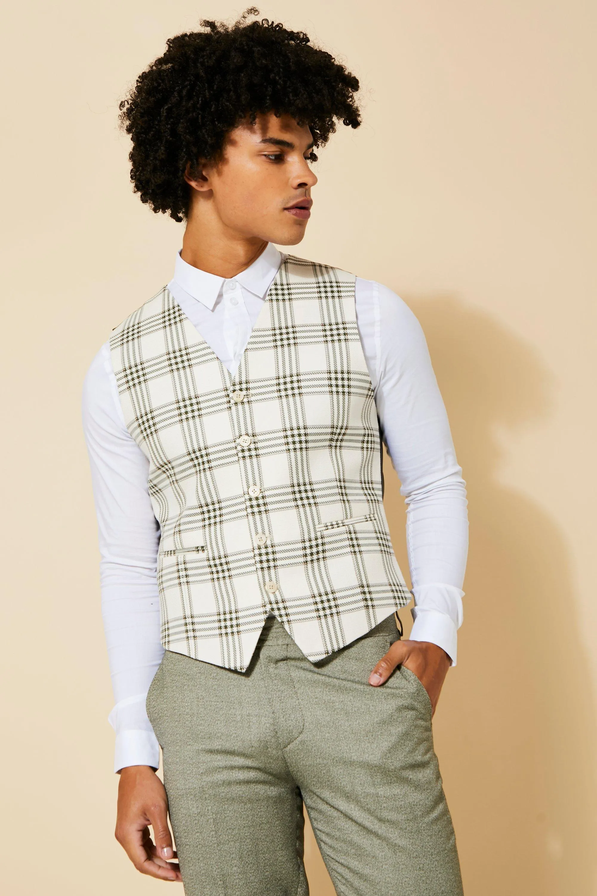 Slim Fit Textured Waistcoat