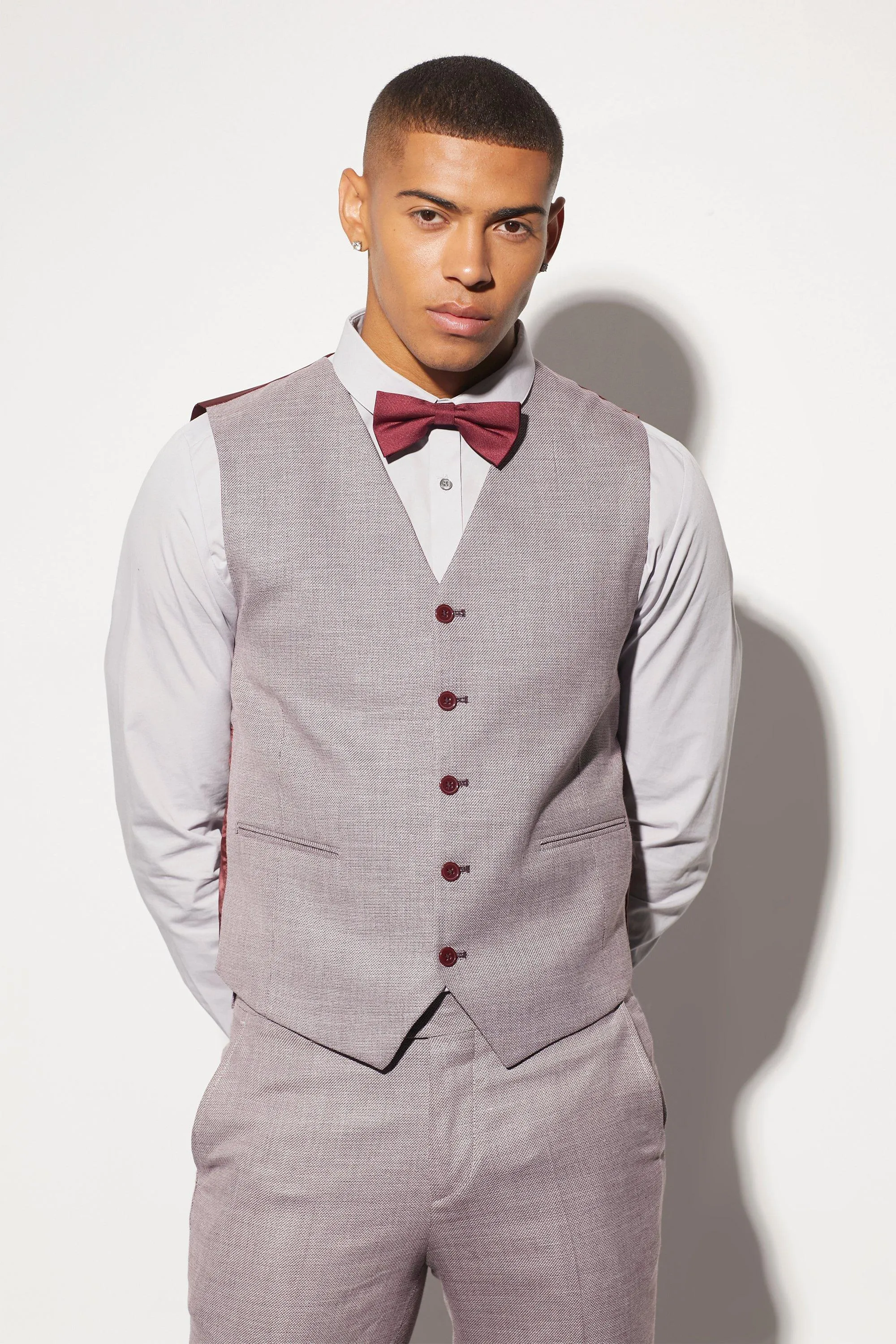 Slim Textured Waistcoat