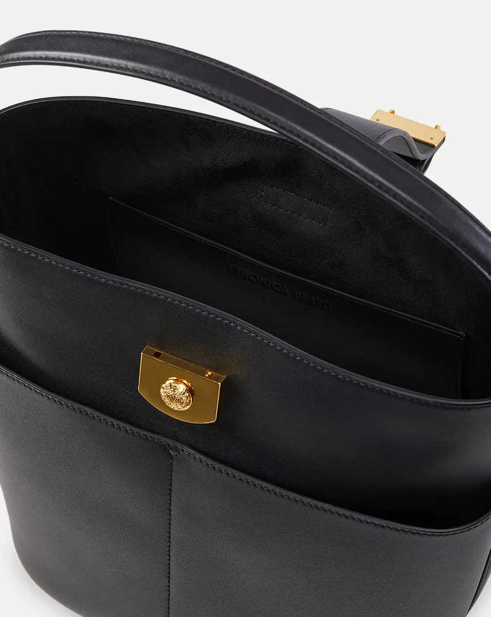 Small Crest Lock Bucket Bag