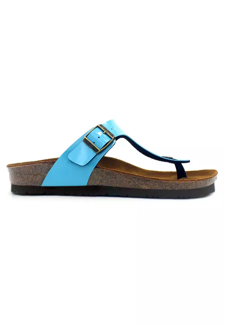 SoleSimple Rome - Glossy Blue Sandals & Flip Flops