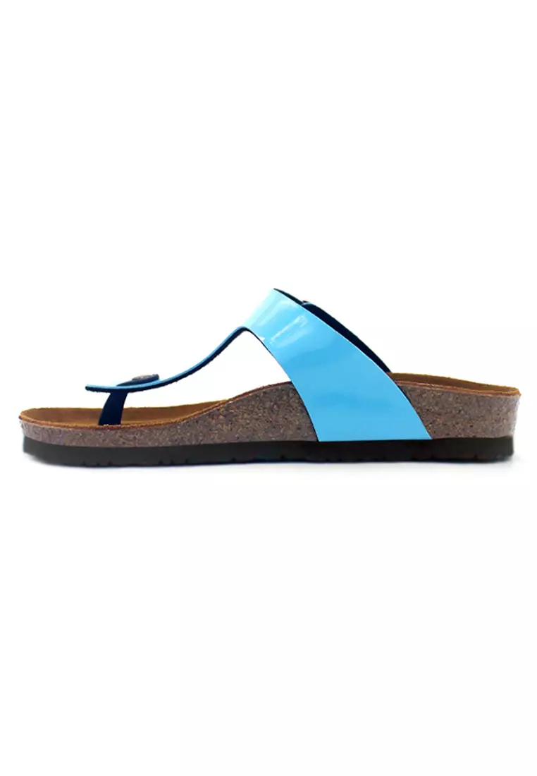 SoleSimple Rome - Glossy Blue Sandals & Flip Flops