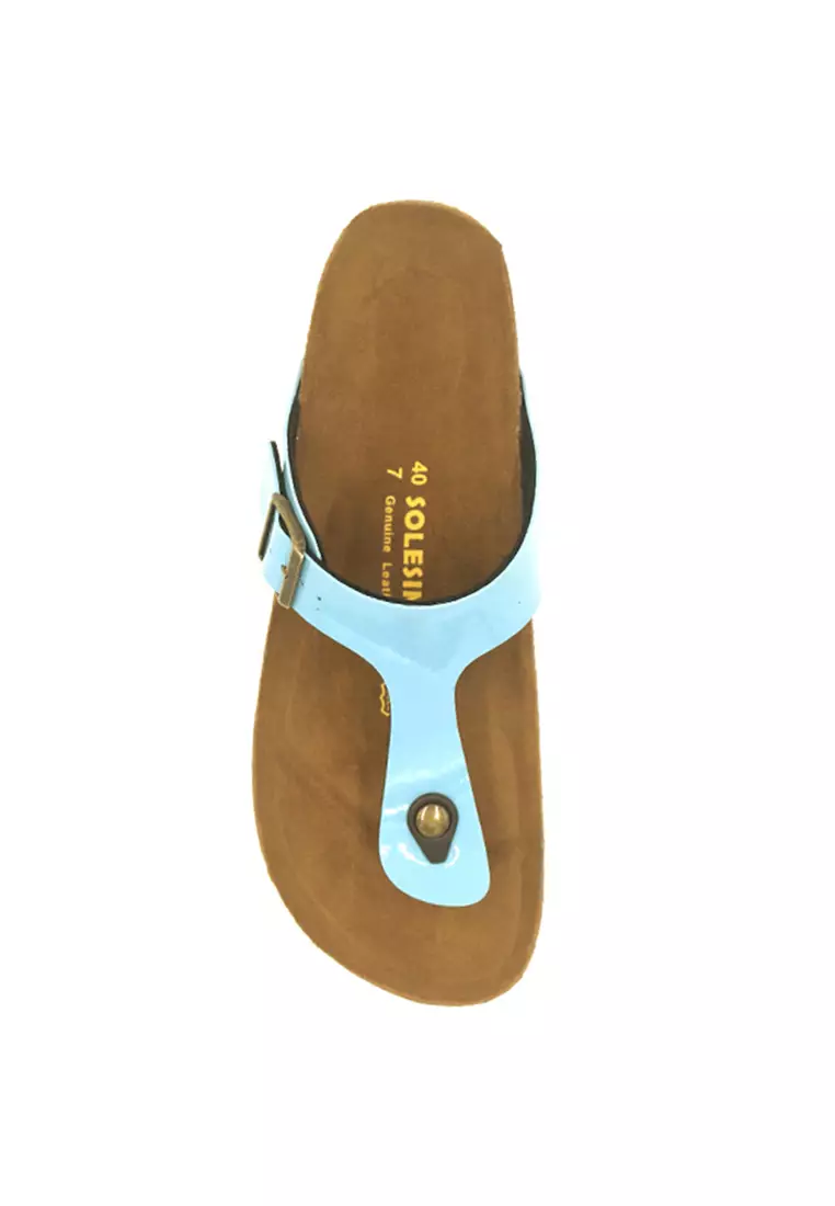 SoleSimple Rome - Glossy Blue Sandals & Flip Flops