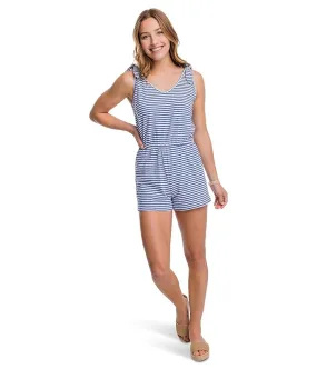 Southern Tide Tillie Stripe Sunfarer Tie Shoulder Romper