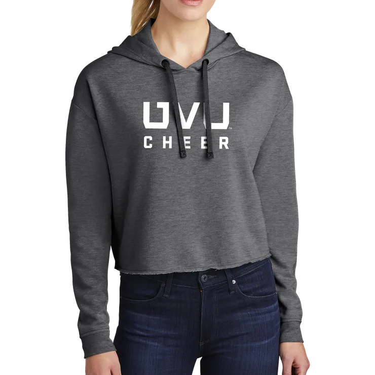 Sport-Tek Ladies PosiCharge Tri-Blend Wicking Fleece Crop Hooded Pullover - UVU Cheer