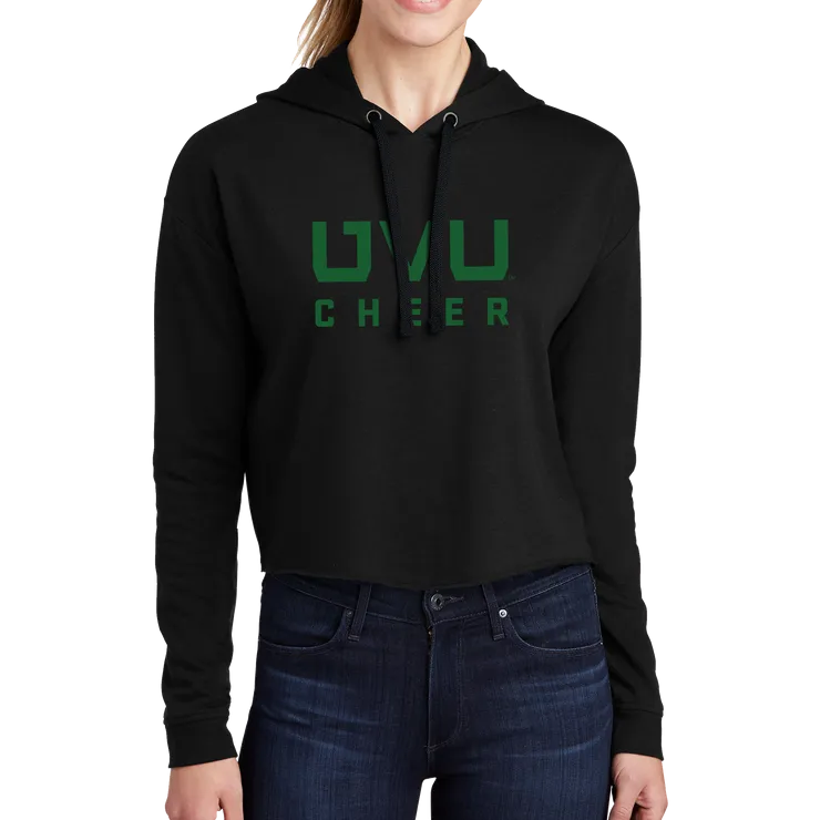 Sport-Tek Ladies PosiCharge Tri-Blend Wicking Fleece Crop Hooded Pullover - UVU Cheer