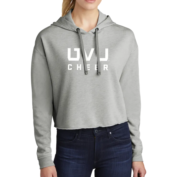 Sport-Tek Ladies PosiCharge Tri-Blend Wicking Fleece Crop Hooded Pullover - UVU Cheer