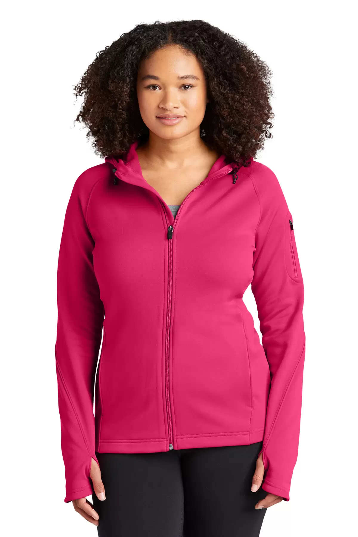 Sport Tek Ladies Tech Fleece Full Zip Hooded Jacket L248 SKU: L248