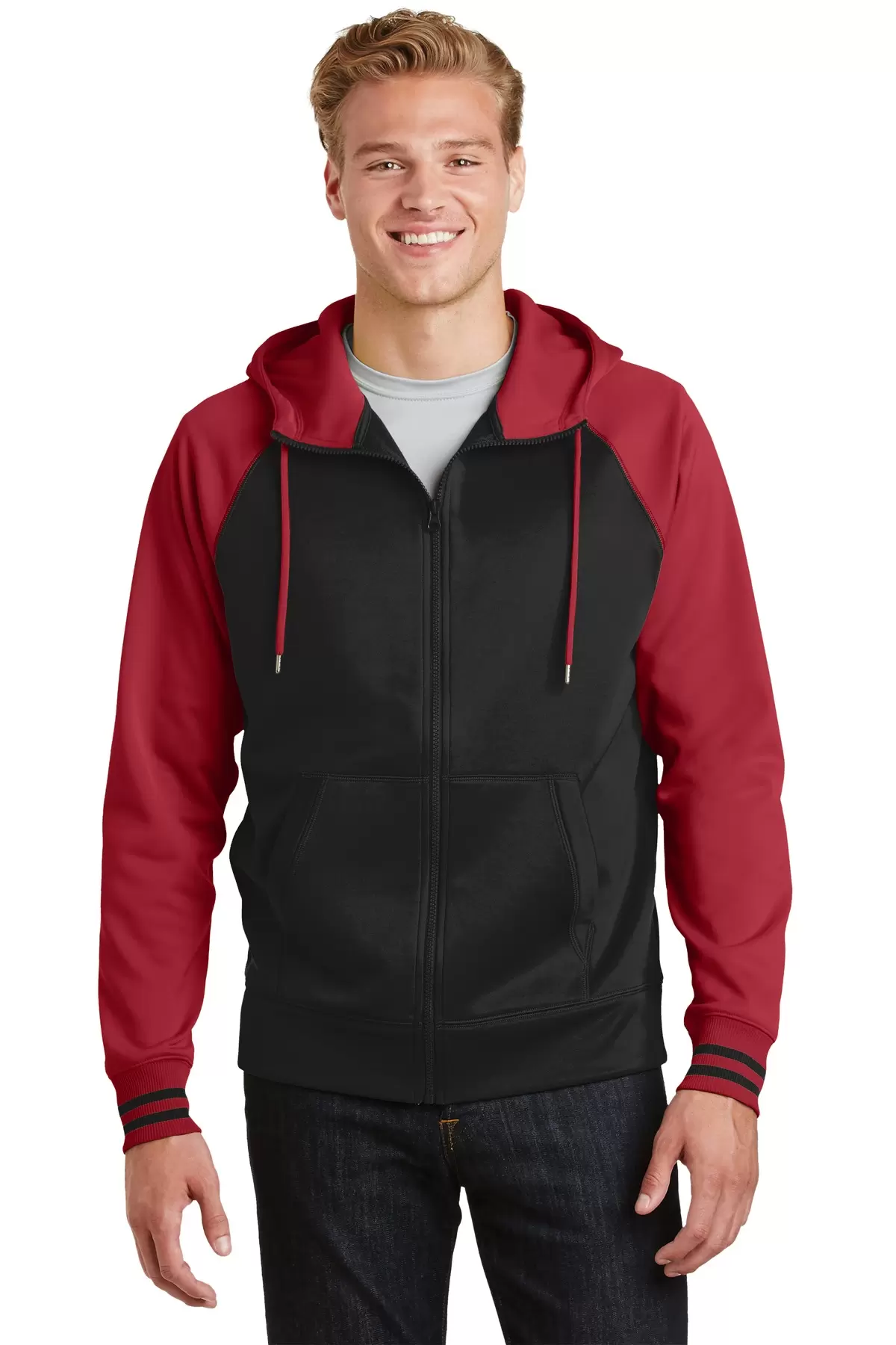 Sport Tek ST236 Sport-Tek Sport-Wick Varsity Fleece Full-Zip Hooded Jacket SKU: ST236