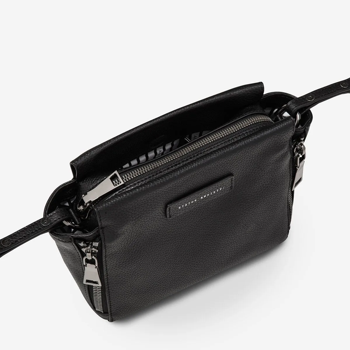 Status Anxiety WOMENS THE ASCENDANTS LEATHER BAG - BLACK PEBBLE