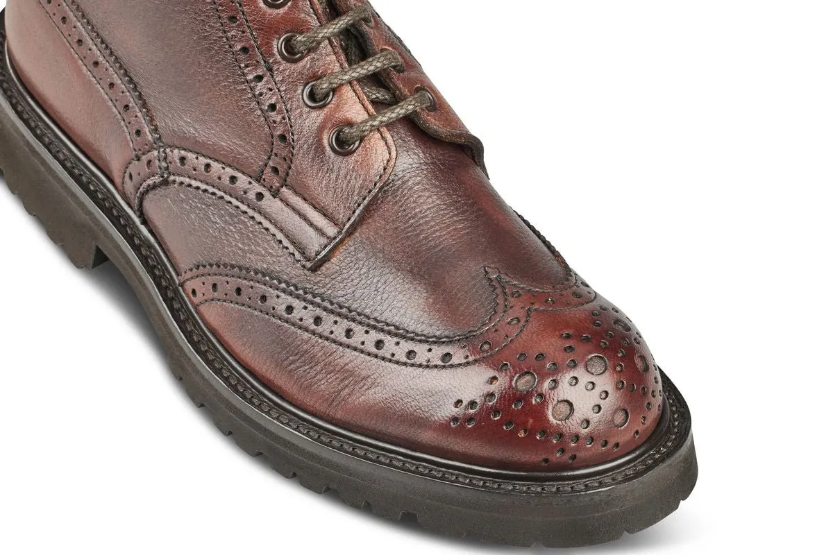 Stephy Brogue Boot - Olivvia Deerskin - Chestnut Burnished