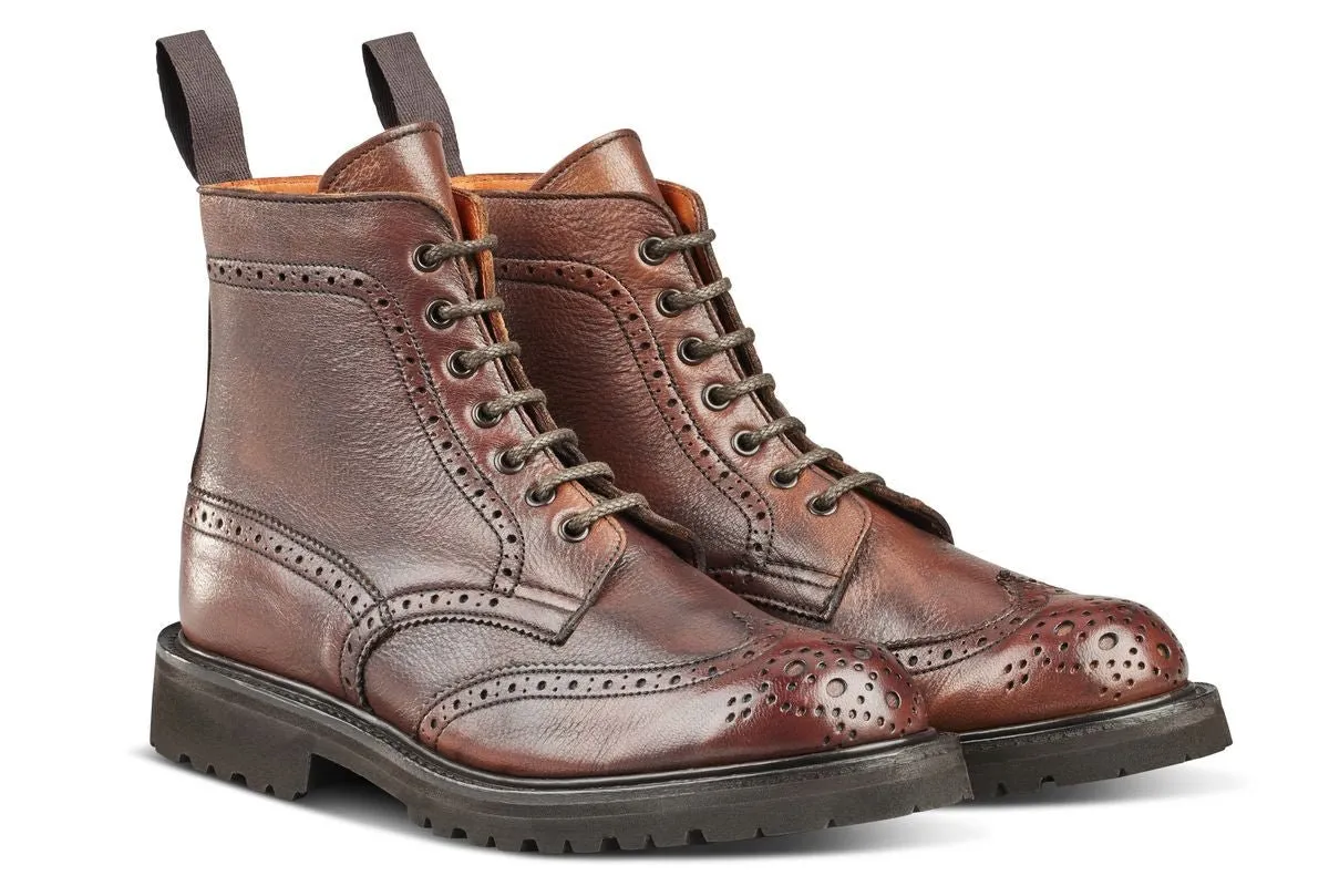 Stephy Brogue Boot - Olivvia Deerskin - Chestnut Burnished