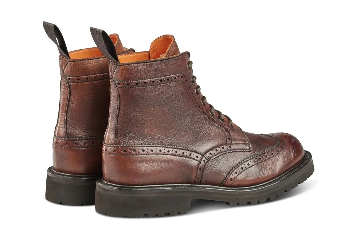 Stephy Brogue Boot - Olivvia Deerskin - Chestnut Burnished