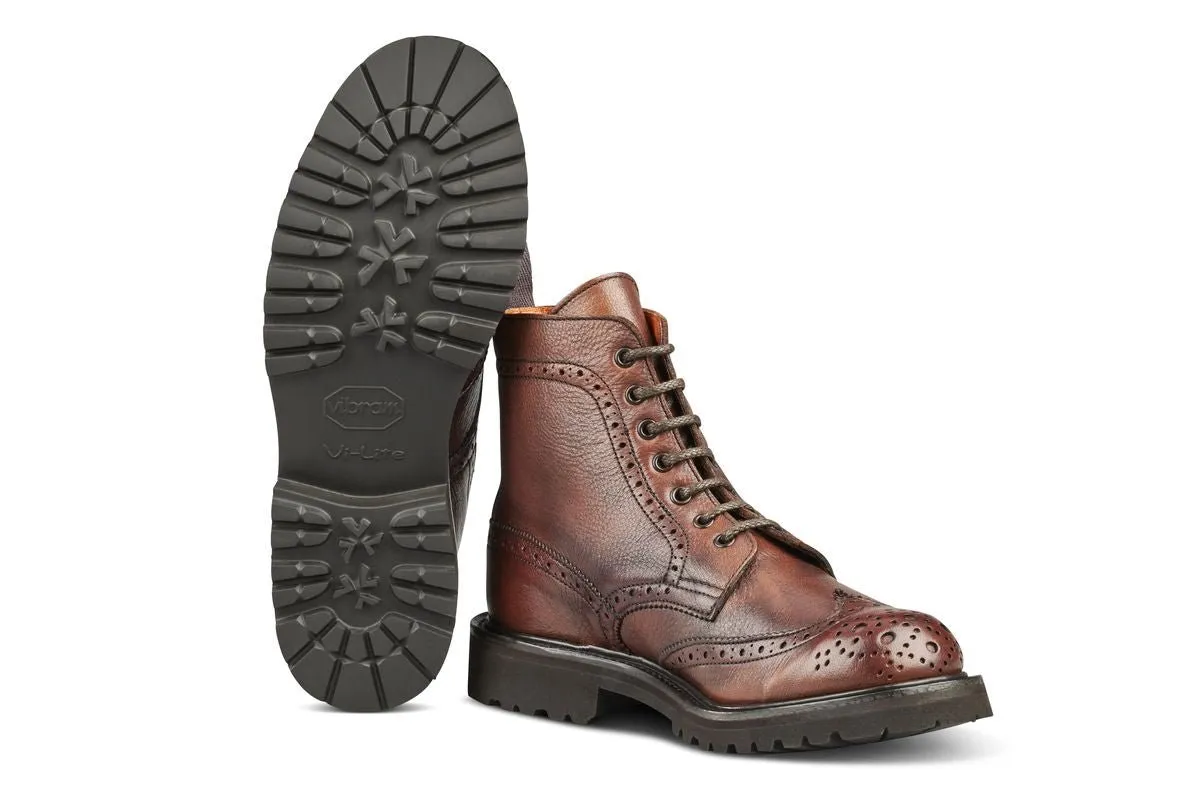 Stephy Brogue Boot - Olivvia Deerskin - Chestnut Burnished