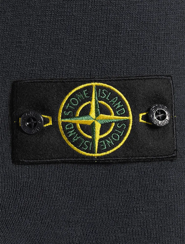 STONE ISLAND Stocking Stitch Cotton-Nylon Zip Hoodie