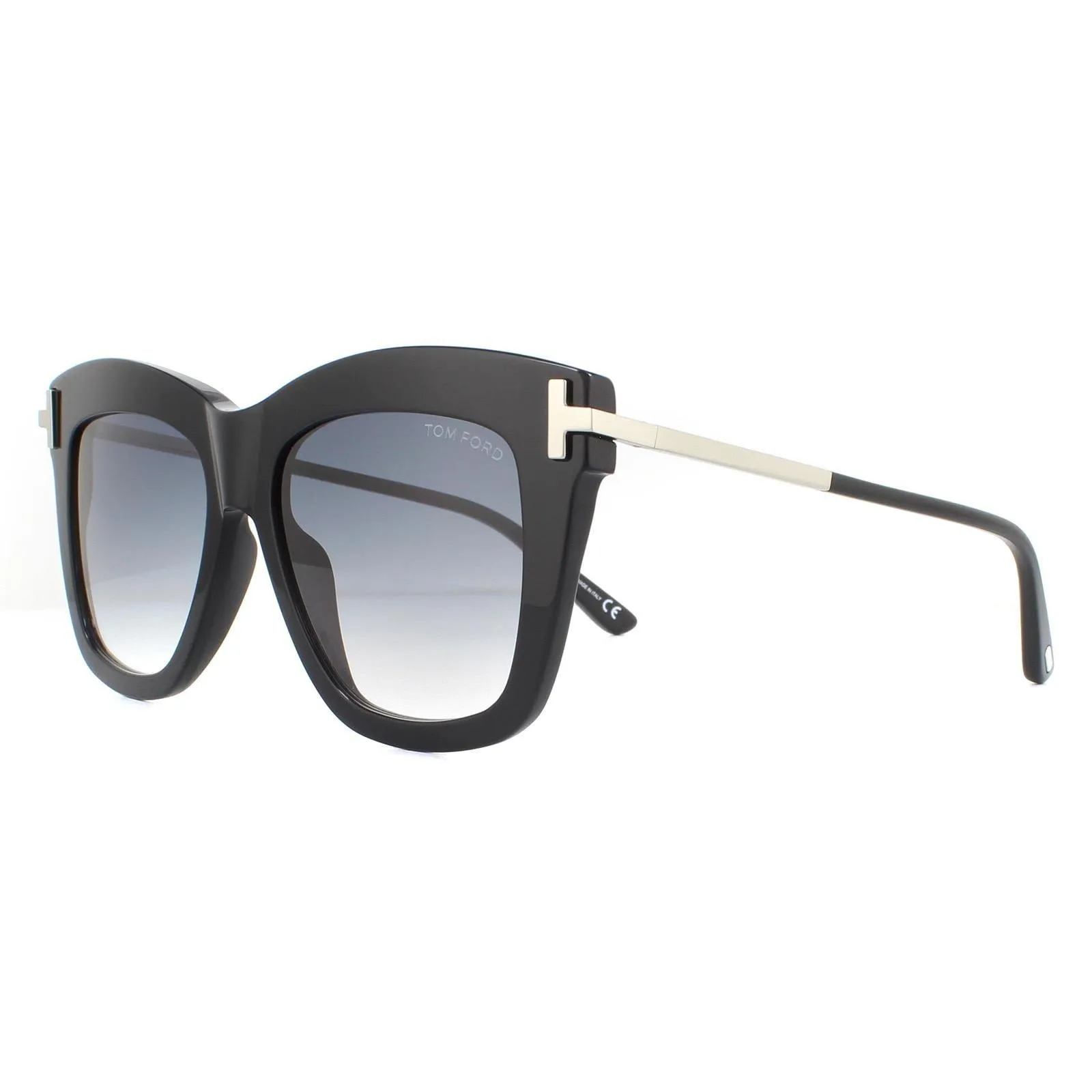 Sunglasses | Square Shiny Black Smoke Gradient Sunglasses | Tom Ford