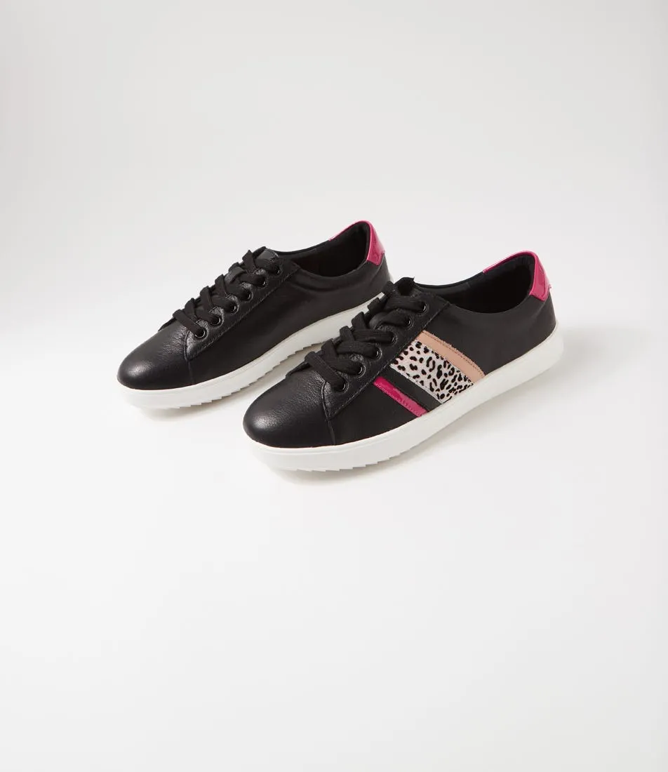 SUPERSOFT Zini Black Leopard Multi Sneakers