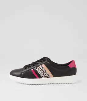 SUPERSOFT Zini Black Leopard Multi Sneakers