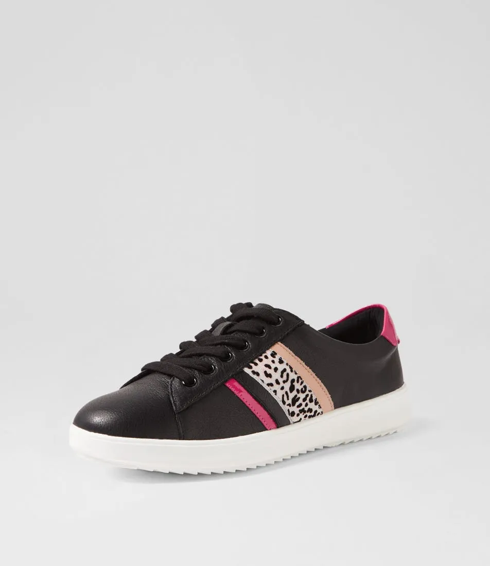 SUPERSOFT Zini Black Leopard Multi Sneakers