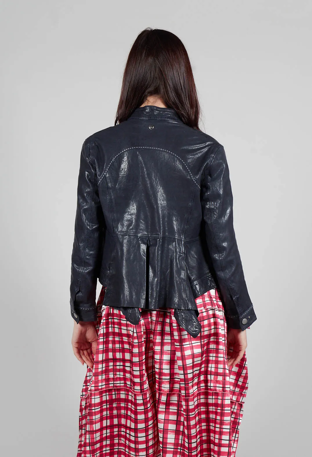 Suspense Leather Jacket in Off Black