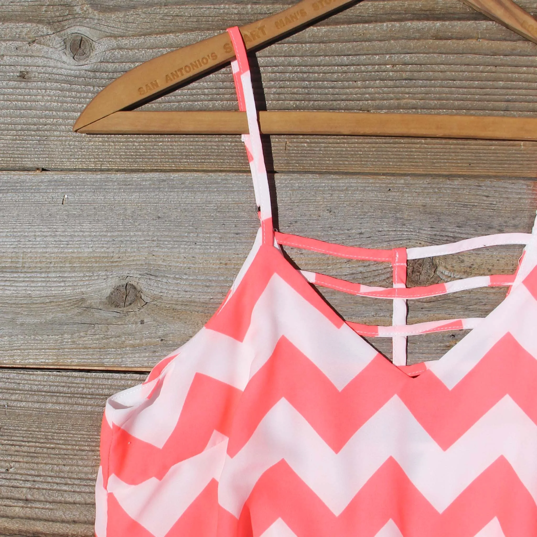 Sweetvine Chevron Romper in Pink