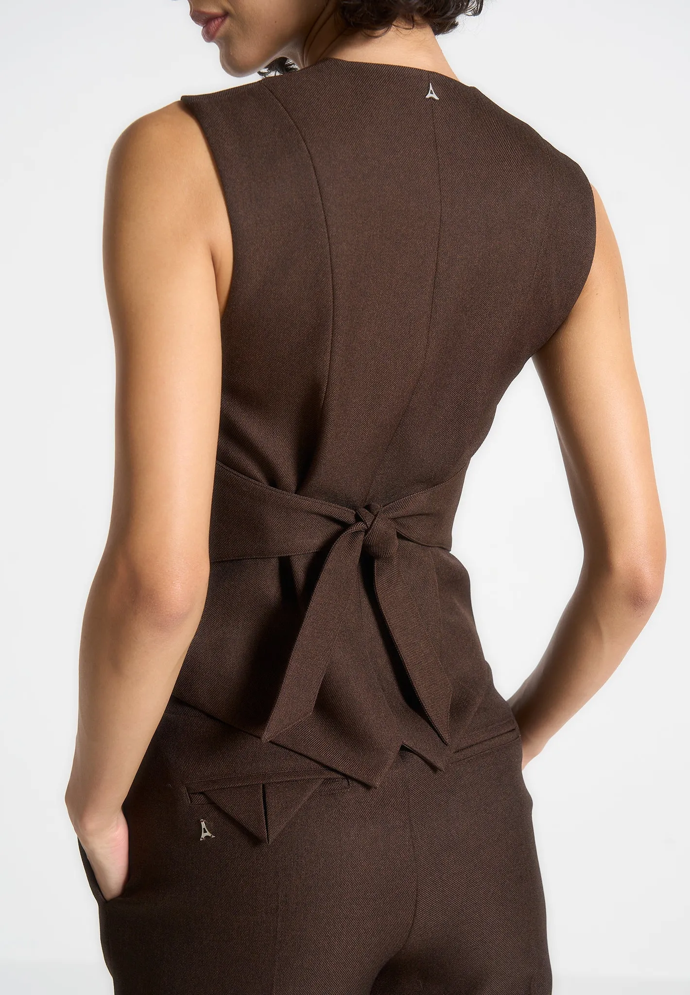 Tailored Cinch Waistcoat - Brown