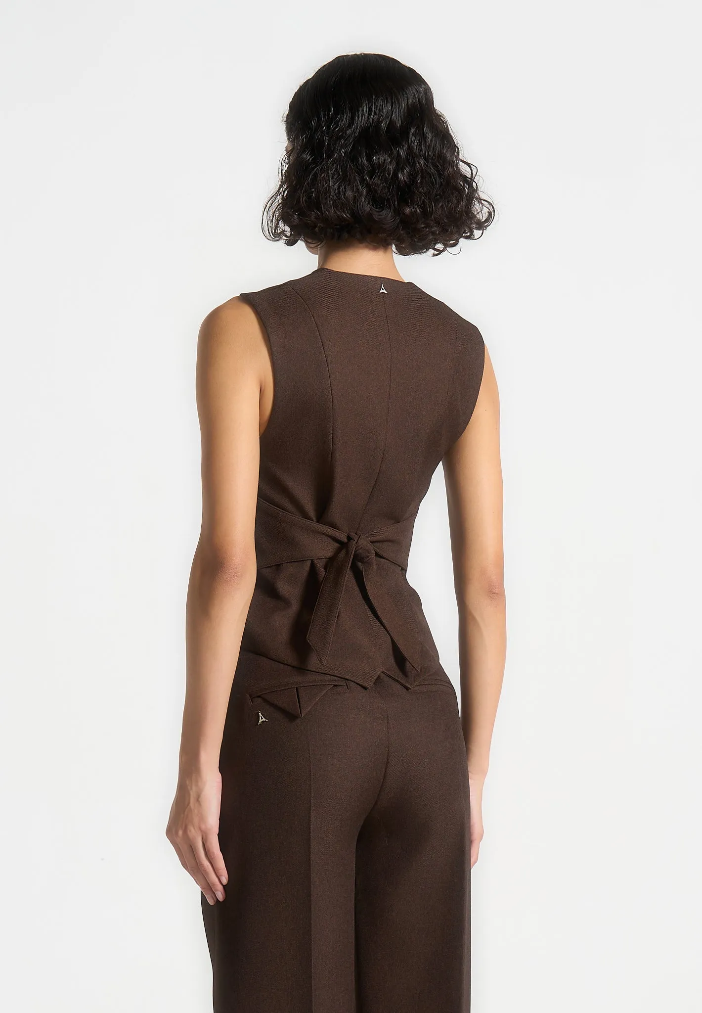 Tailored Cinch Waistcoat - Brown