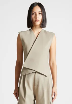 Tailored Wrap Waistcoat - Beige