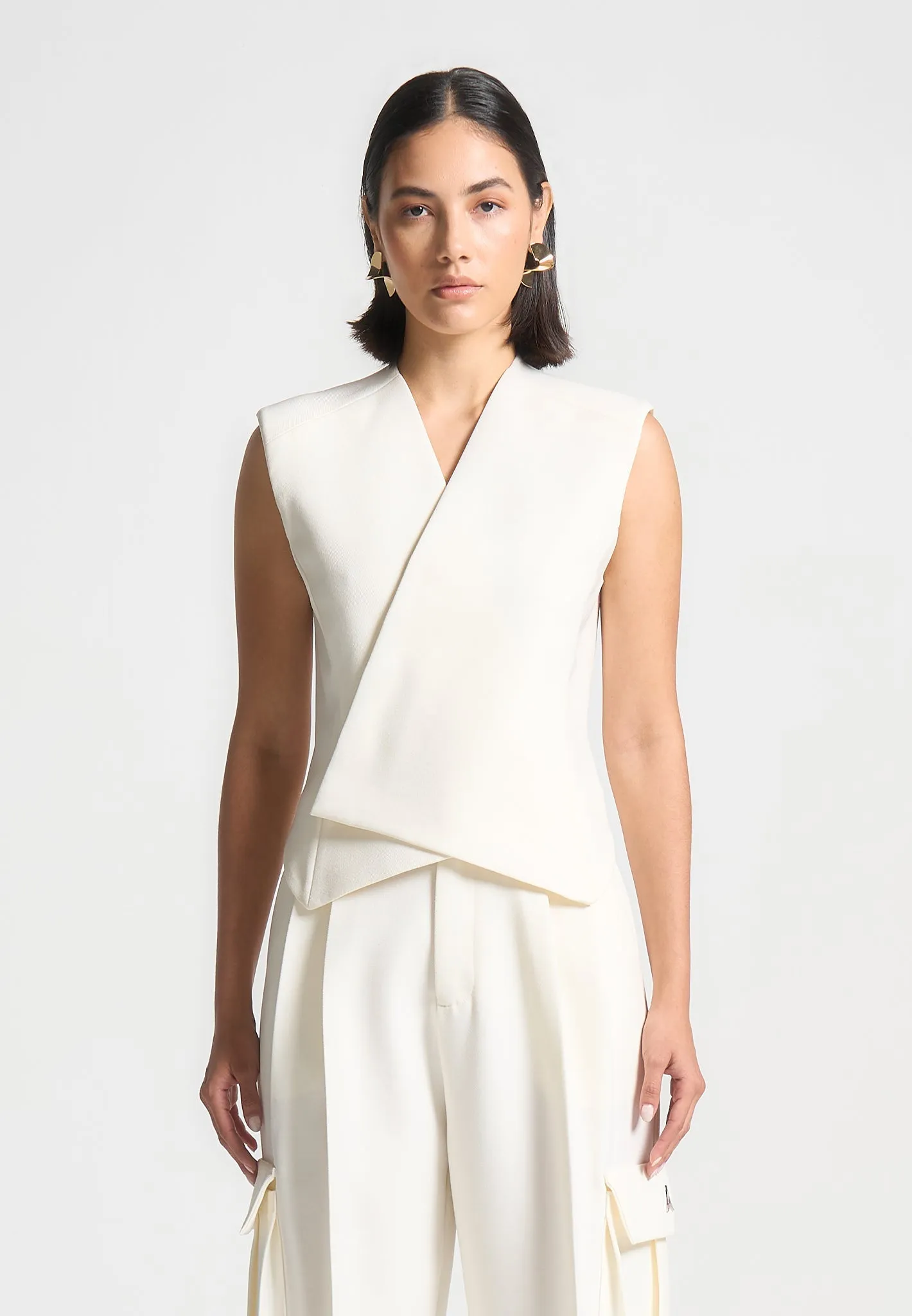 Tailored Wrap Waistcoat - Cream