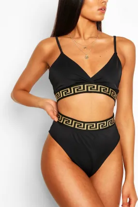 Tall Aztec Trim High Waist Bikini